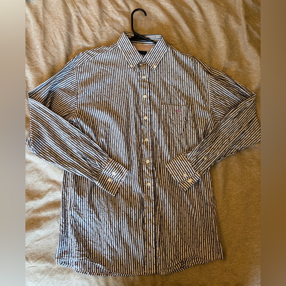 Resistol Classic Black, White and Pink Striped Men's Shirt